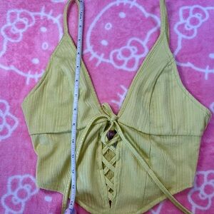 Urban Outfitters Yellow Lace-Up Camisole